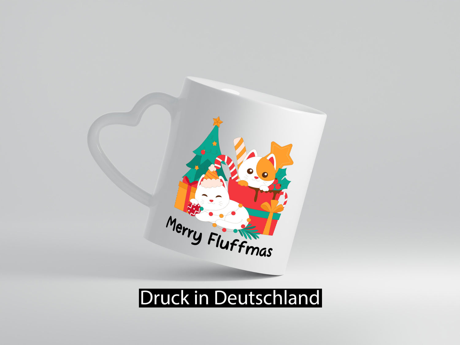 Merry Fluffmas | Weihnachten Katzen weihnachtskatzen lustiger Spruch Geschenk