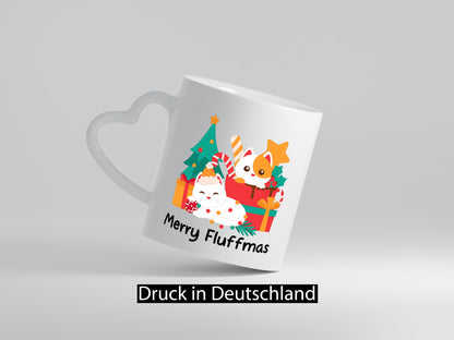 Merry Fluffmas | Weihnachten Katzen weihnachtskatzen lustiger Spruch Geschenk