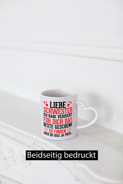 Beste Schwester lustiger Spruch Geschenk Humor Geschenkidee Tasse