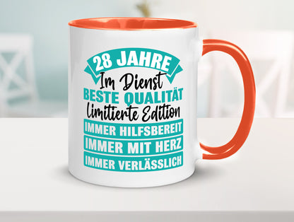 28 Jahre im Dienst | Jubiläum Arbeit lustig Kollegen Büro Geschenk Tasse