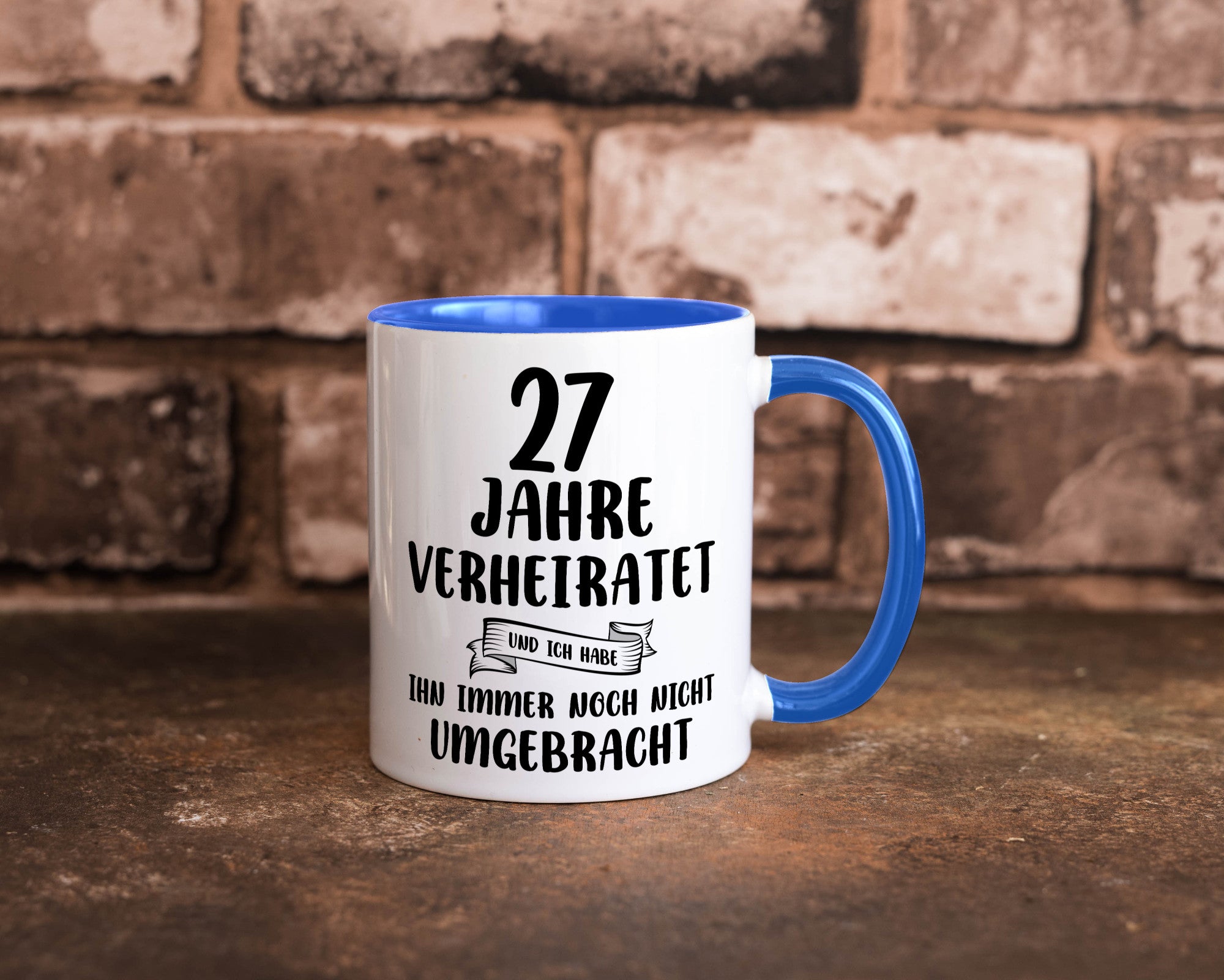 27 Jahre Verheiratet, immer noch am Leben! Geschenkidee Humor Tasse