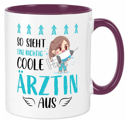 So sieht eine richtig Coole Ã„rztin aus | Krankenhaus Geschenk Humor Tasse