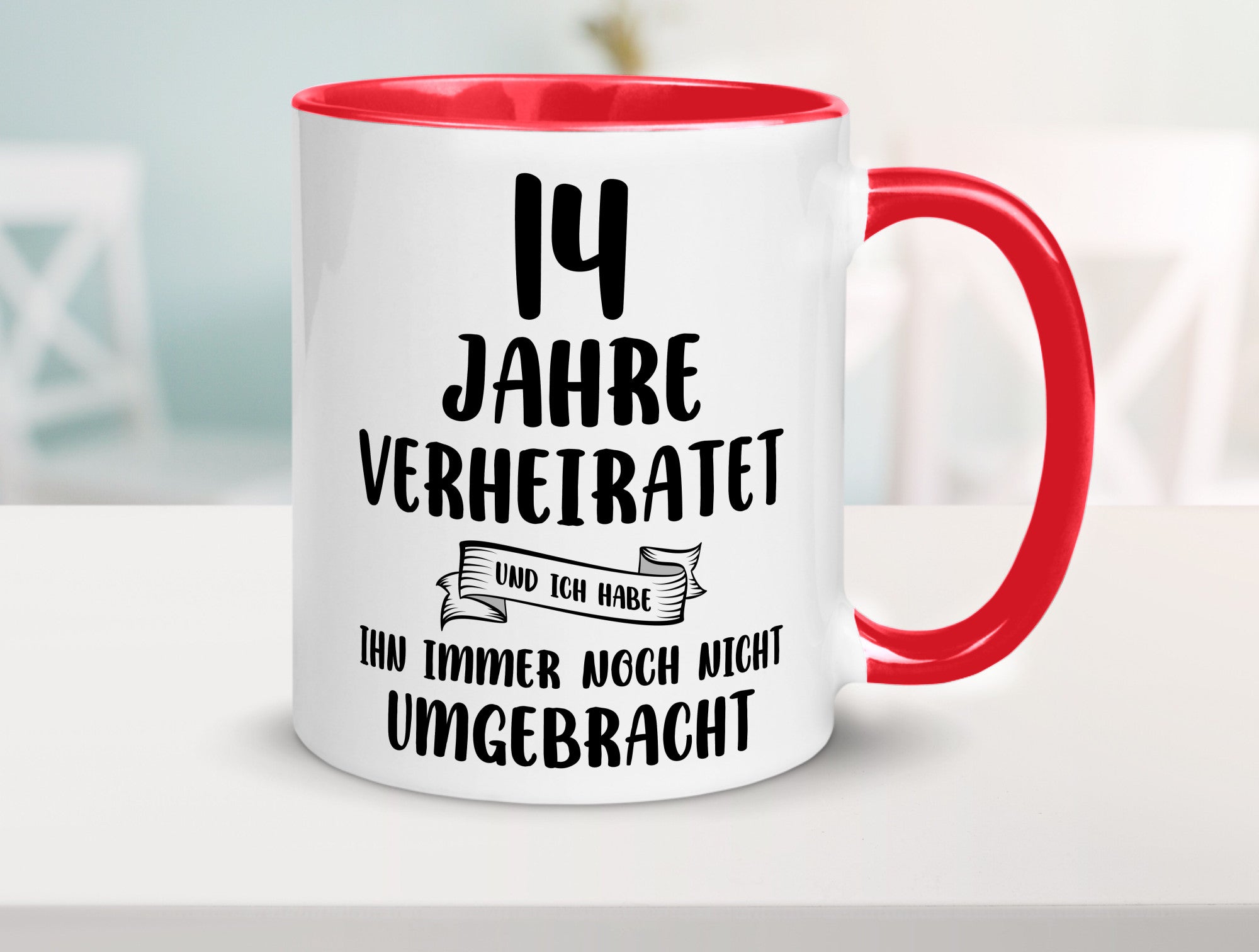 14 Jahre Verheiratet, immer noch am Leben! lustig Humor Geschenkidee Geschenk