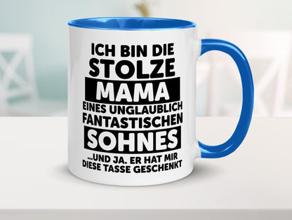 Stolze Mama | Fantastischer Sohn Beste Humor Familie Geschenkidee Tasse