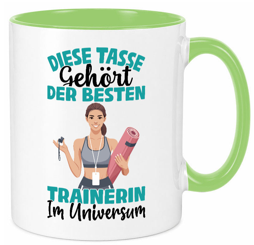 Im Universum: Trainerin | Sportverein Humor lustig Geschenkidee Geschenk Tasse