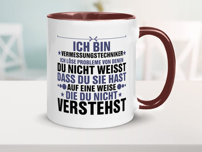 Löse Probleme: Vermessungstechniker | Techniker Humor Geschenkidee Tasse
