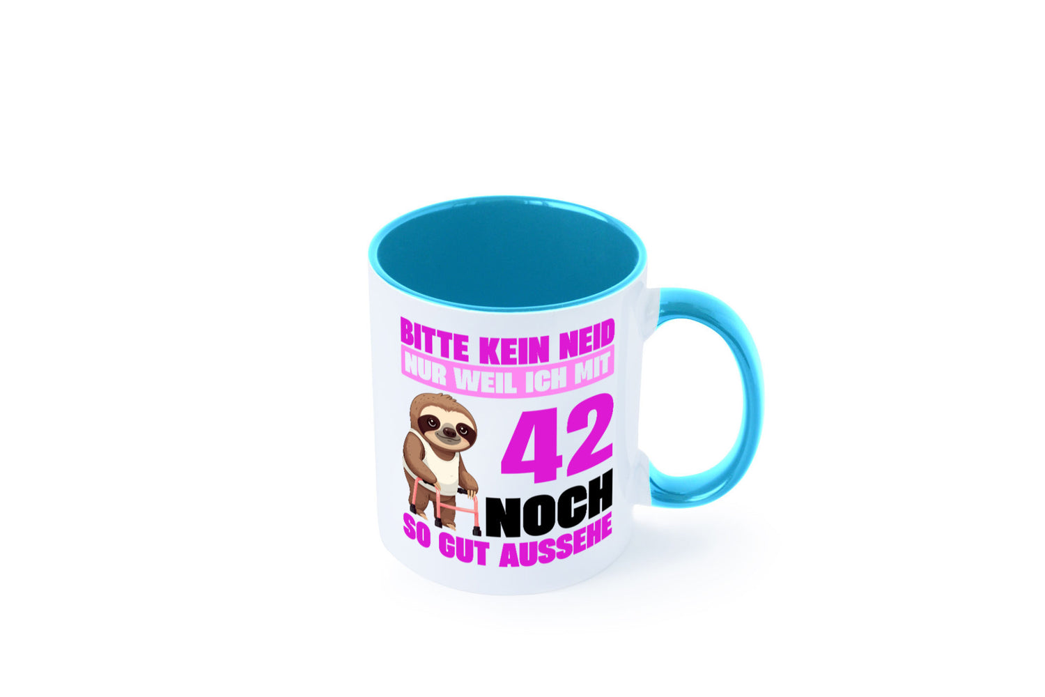 42. Geburtstag | Bitte kein neid Faultier 42 Jahre Geschenkidee Humor Tasse