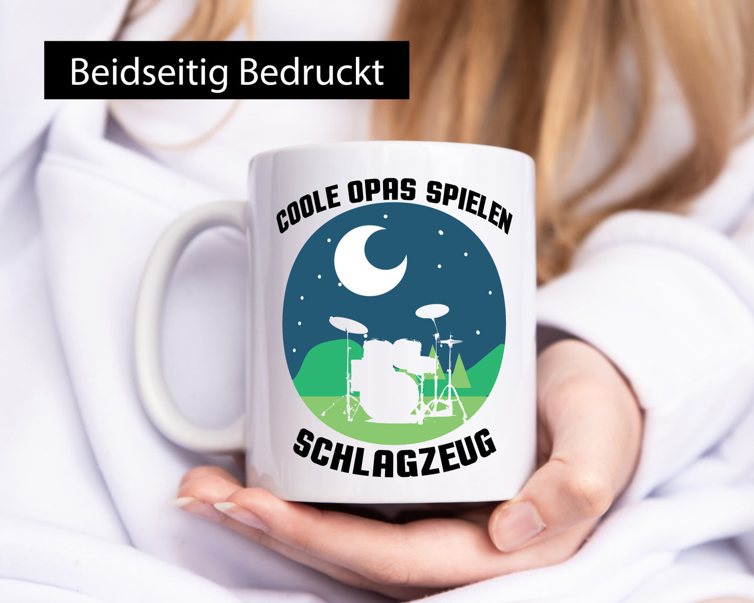 Coole Opas spielen Schlagzeug | Mond lustig Familie Geschenkidee Geschenk Tasse