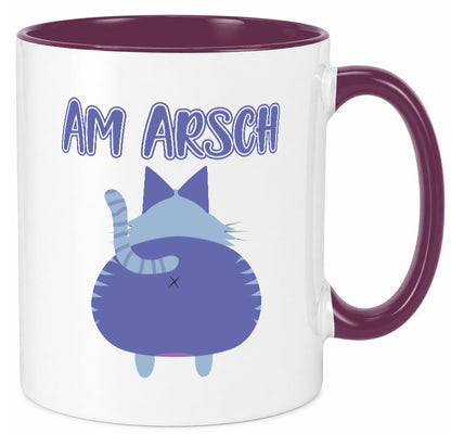 Am Arsch | Katzenmotiv Tasse Kollege Katzenbesitzer Geschenkidee Arbeit