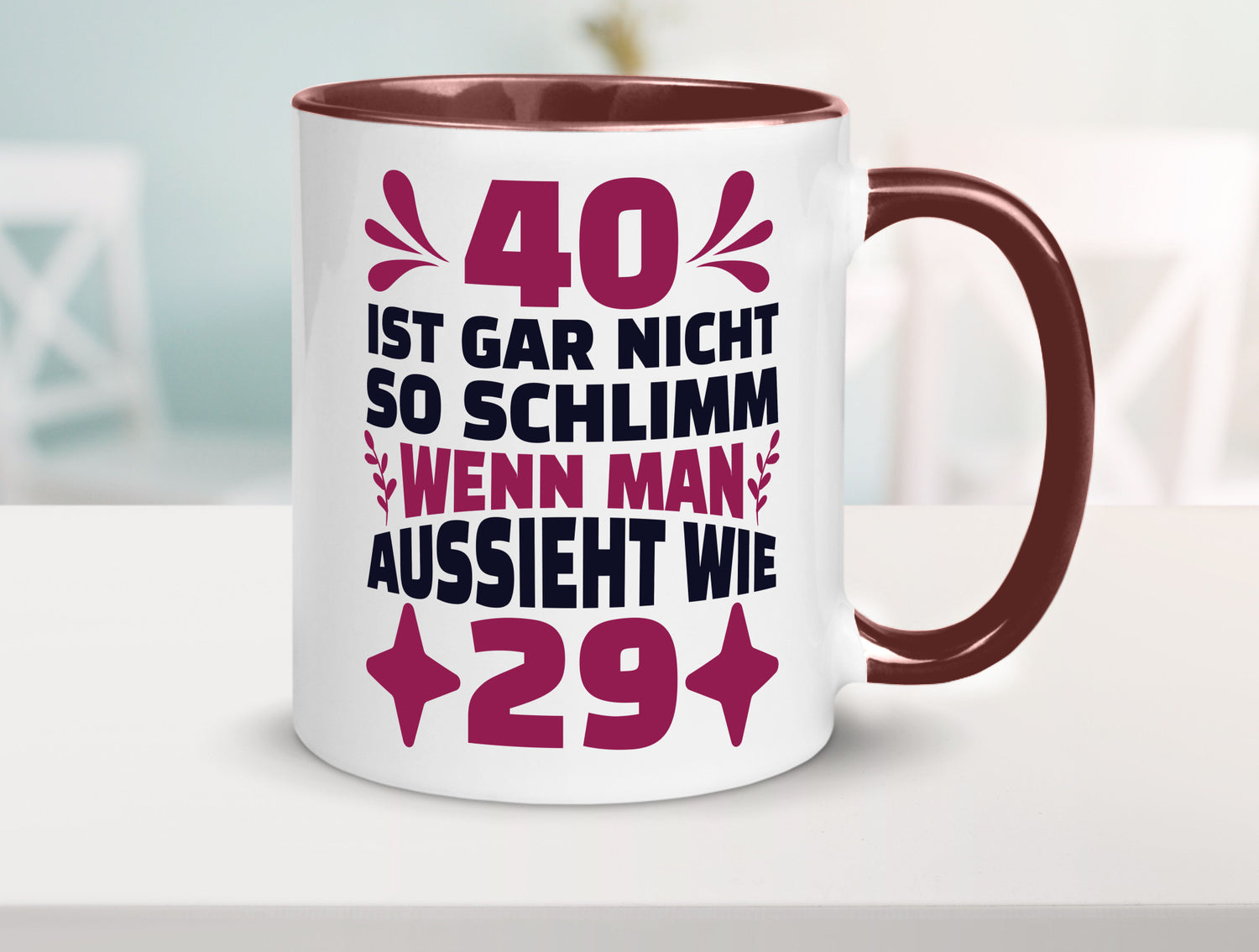 40 ist gar nicht schlimm | 40. Geburtstag Jung aussehen Geschenkidee Humor Tasse