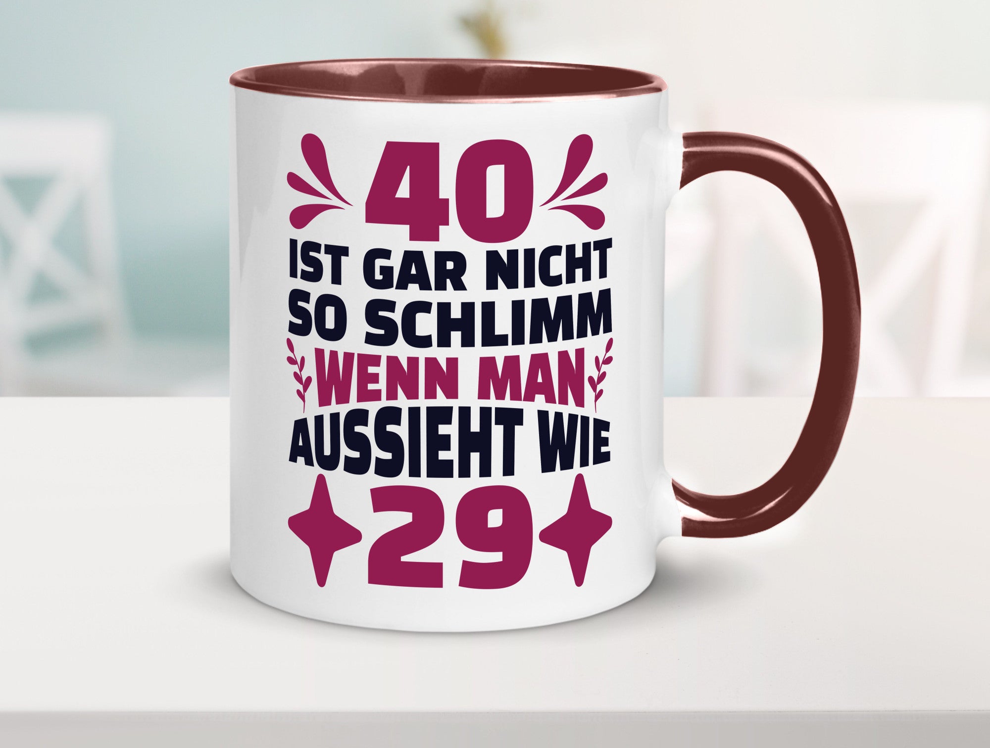 40 ist gar nicht schlimm | 40. Geburtstag Jung aussehen Geschenkidee Humor Tasse