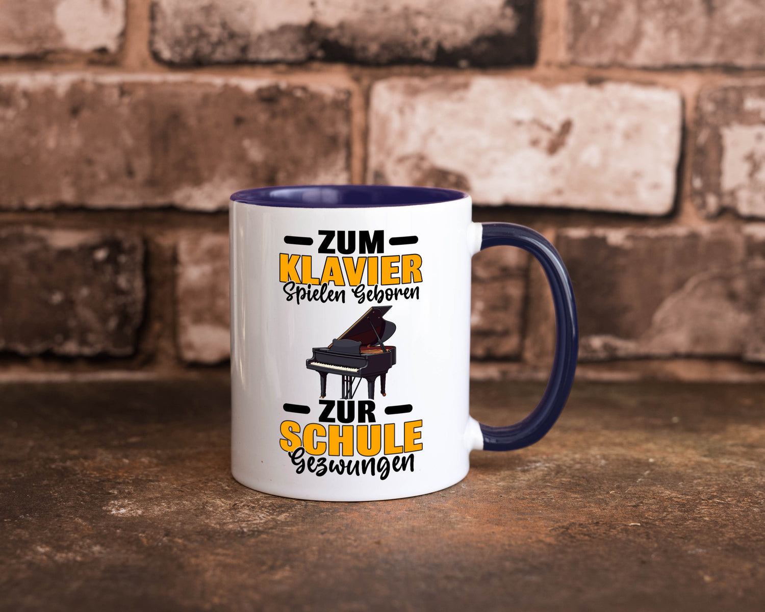 Zum Klavier spielen geboren zur Schule gezwungen v2 lustiger Spruch Geschenk