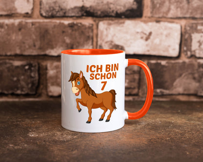 7. Geburtstag | Ich bin schon 7 Pferde Pony Humor Geschenkidee Tasse
