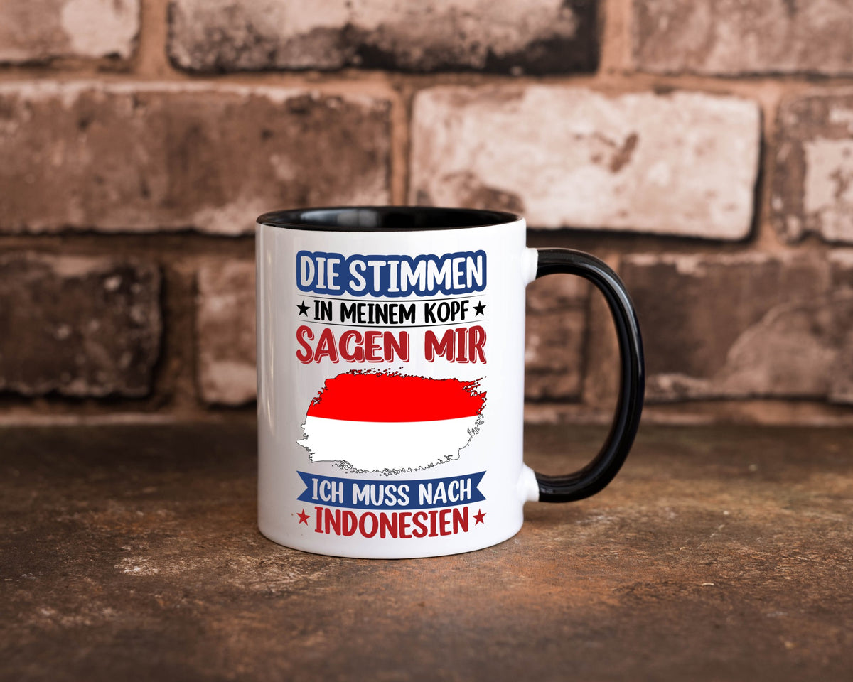 Indonesien | Urlaub Stimmen in meinem Kopf Traumland Geschenk Humor Tasse