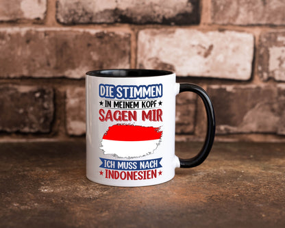 Indonesien | Urlaub Stimmen in meinem Kopf Traumland Geschenk Humor Tasse