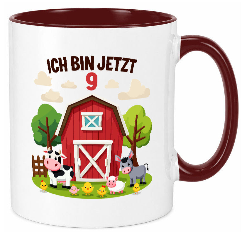 9. Geburtstag | 8 Jahre Bauernhof und Tiere Humor Geschenkidee Tasse