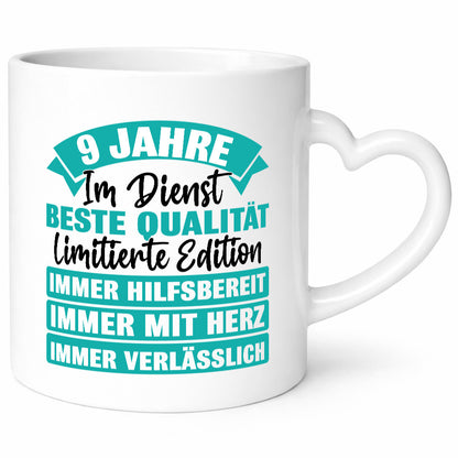 9 Jahre im Dienst | Jubiläum Arbeit Humor Kollegen Büro Geschenkidee Tasse