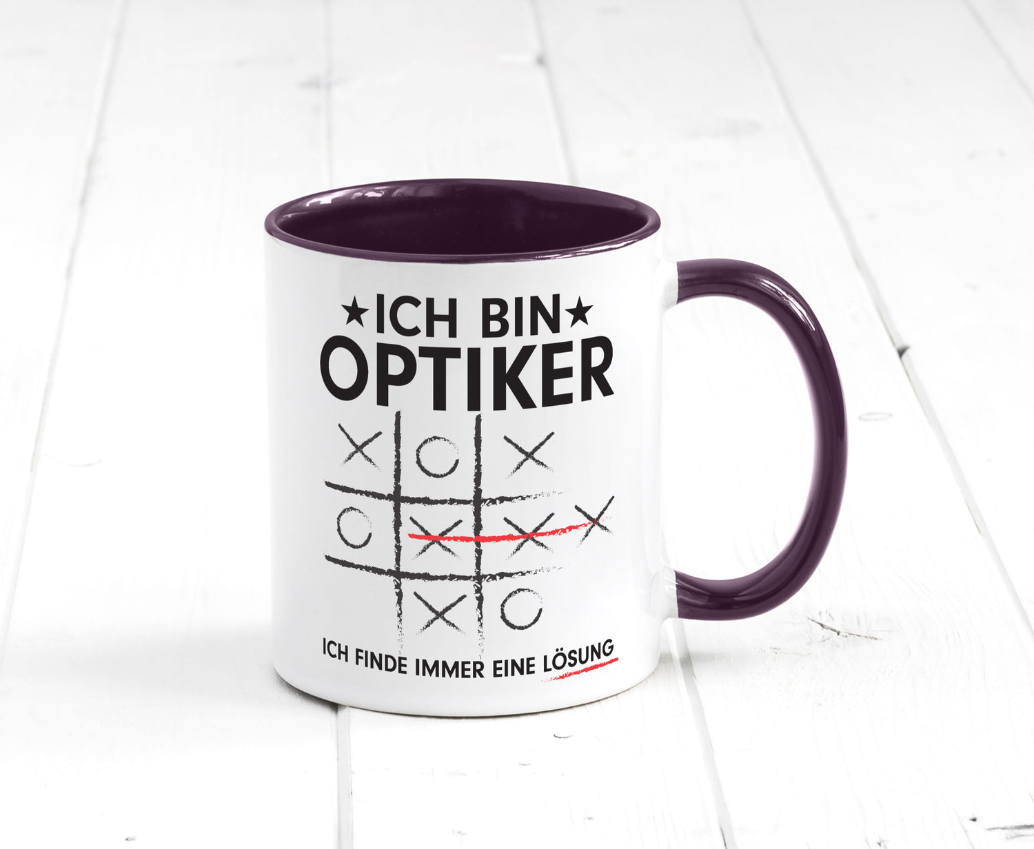 Löse Probleme: Optiker | Augenoptiker Geschenkidee Humor Tasse