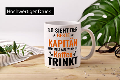 Kaffee trinkt: Kapitän | Schiffskapitän Schiff lustig Humor Geschenkidee
