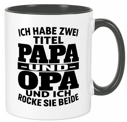 Ich habe zwei Titel Papa und Opa | Rock sie Großvater Humor Familie Tasse