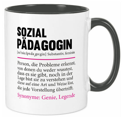 Sozialpädagogin | Spruch lustig Humor Pädagogin v2 Geschenkidee Geschenk Tasse