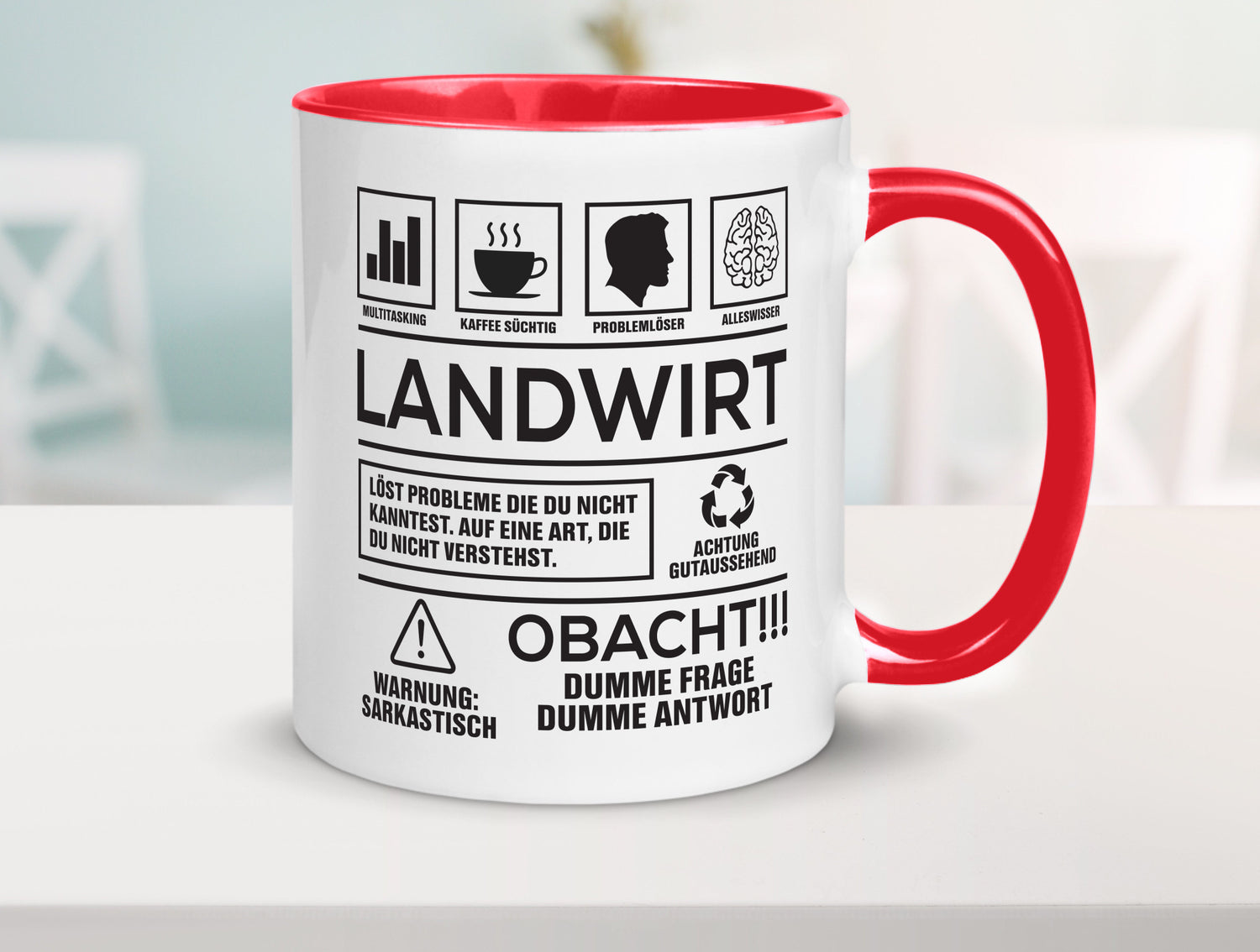 Achtung Probleme Landwirt | Bauer Landwirtschaft Geschenkidee Humor Tasse