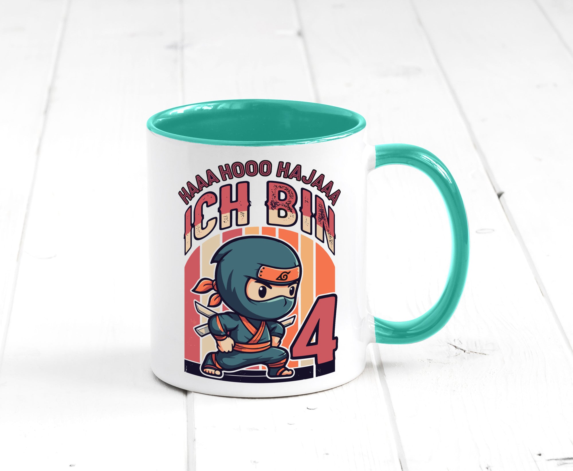 4. Geburtstag | Ninja Junge 4 Jahre lustiger Spruch Geschenk Geschenkidee Tasse