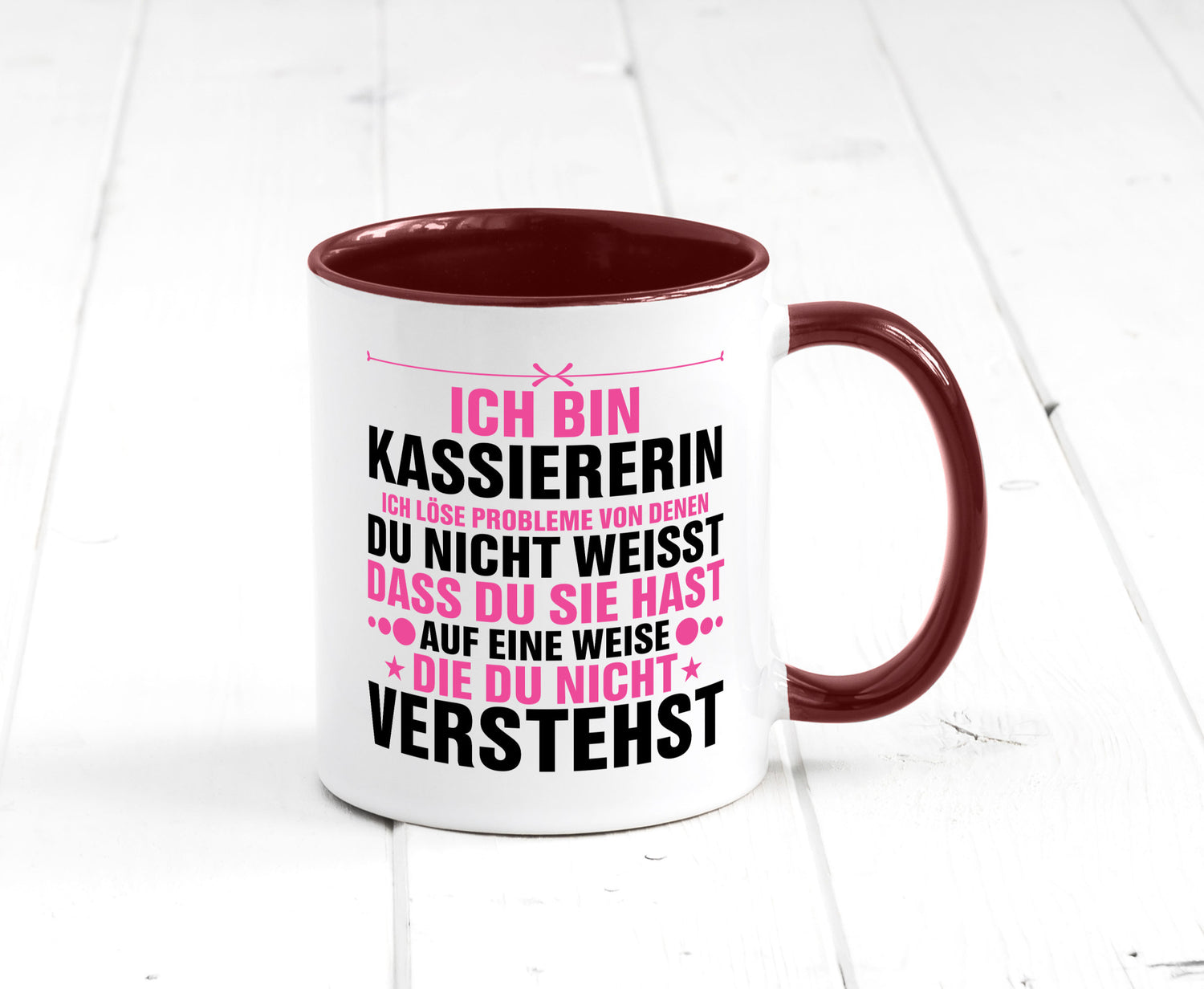 Löse Probleme: Kassiererin v2 lustiger Spruch Geschenk Humor Geschenkidee Tasse