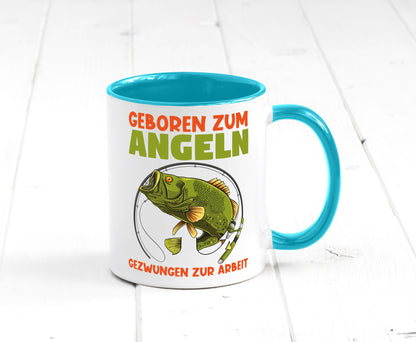 Geboren zum Angeln | Angler Tasse Fischer Spruch Humor Geschenkidee