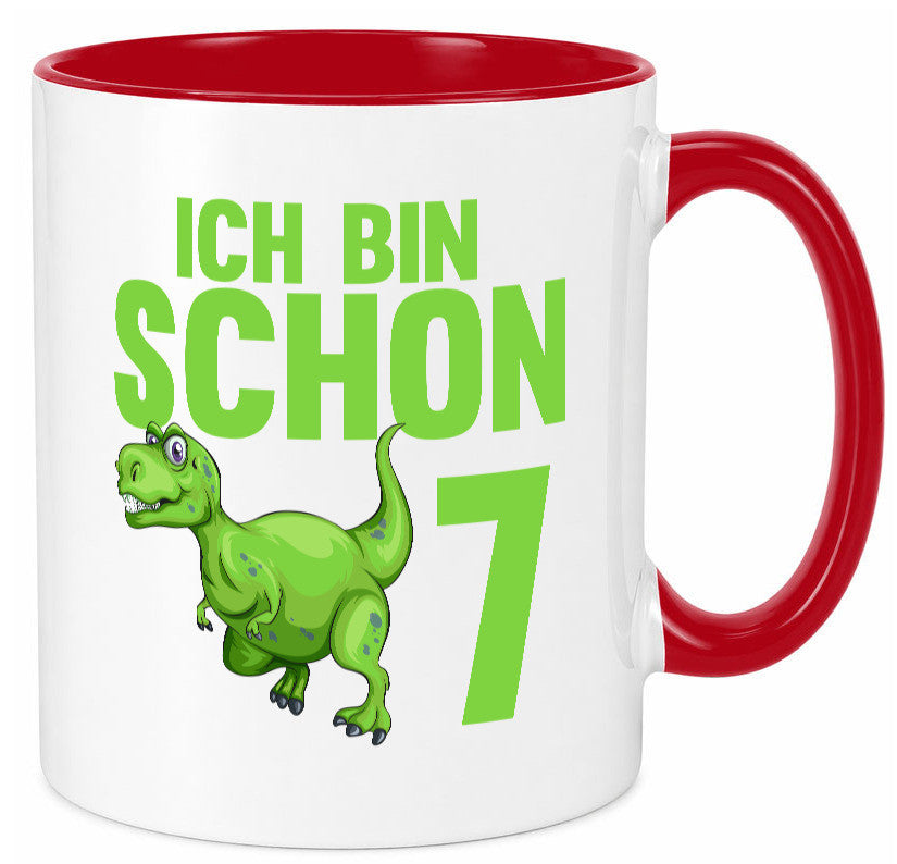7. Geburtstag | 7 Jahre Dino Dinosaurier Humor Geschenkidee Tasse
