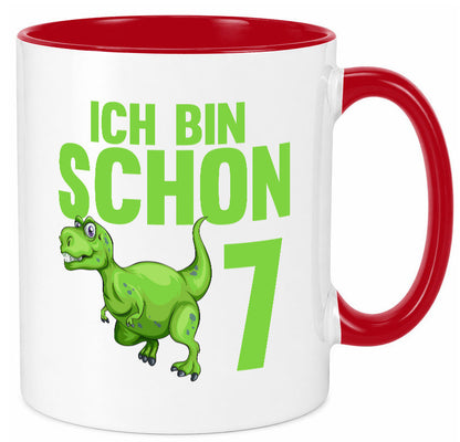 7. Geburtstag | 7 Jahre Dino Dinosaurier Humor Geschenkidee Tasse
