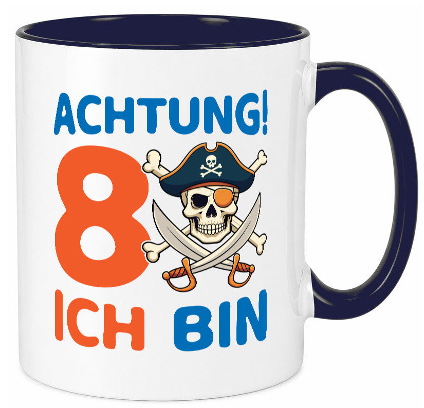 8. Geburtstag | 8 Jahre Pirat Geschenk Geschenkidee lustiger Spruch Tasse