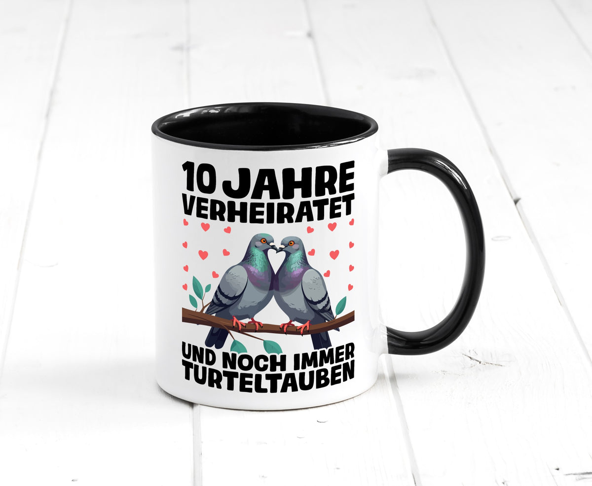 10 Jahre verheiratet | Turteltauben Ehe Ehepaar Geschenk Humor Geschenkidee Tasse