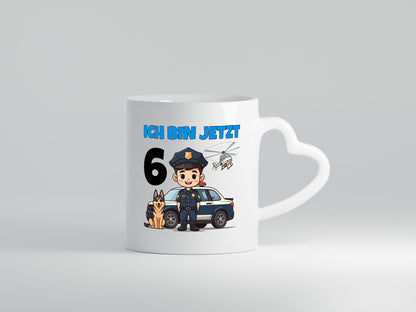 6. Geburtstag | 6 Jahre Polizei Kind Polizeiauto Humor Geschenkidee Tasse