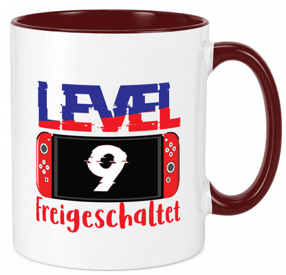 Level 9 Freigeschaltet | 9. Geburtstag Zocker Gamer Humor Geschenkidee Tasse