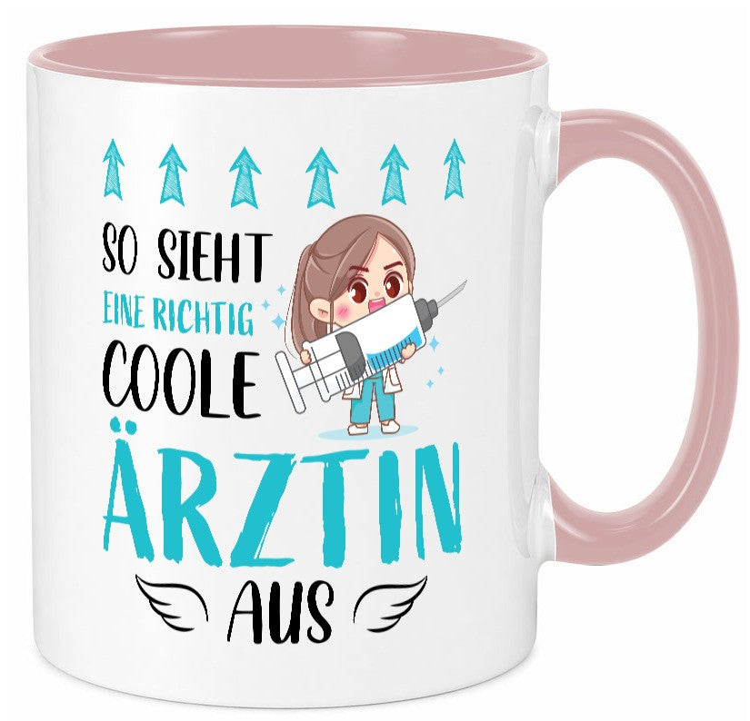 So sieht eine richtig Coole Ã„rztin aus | Krankenhaus Geschenk Humor Tasse