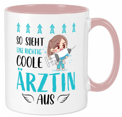 So sieht eine richtig Coole Ã„rztin aus | Krankenhaus Geschenk Humor Tasse
