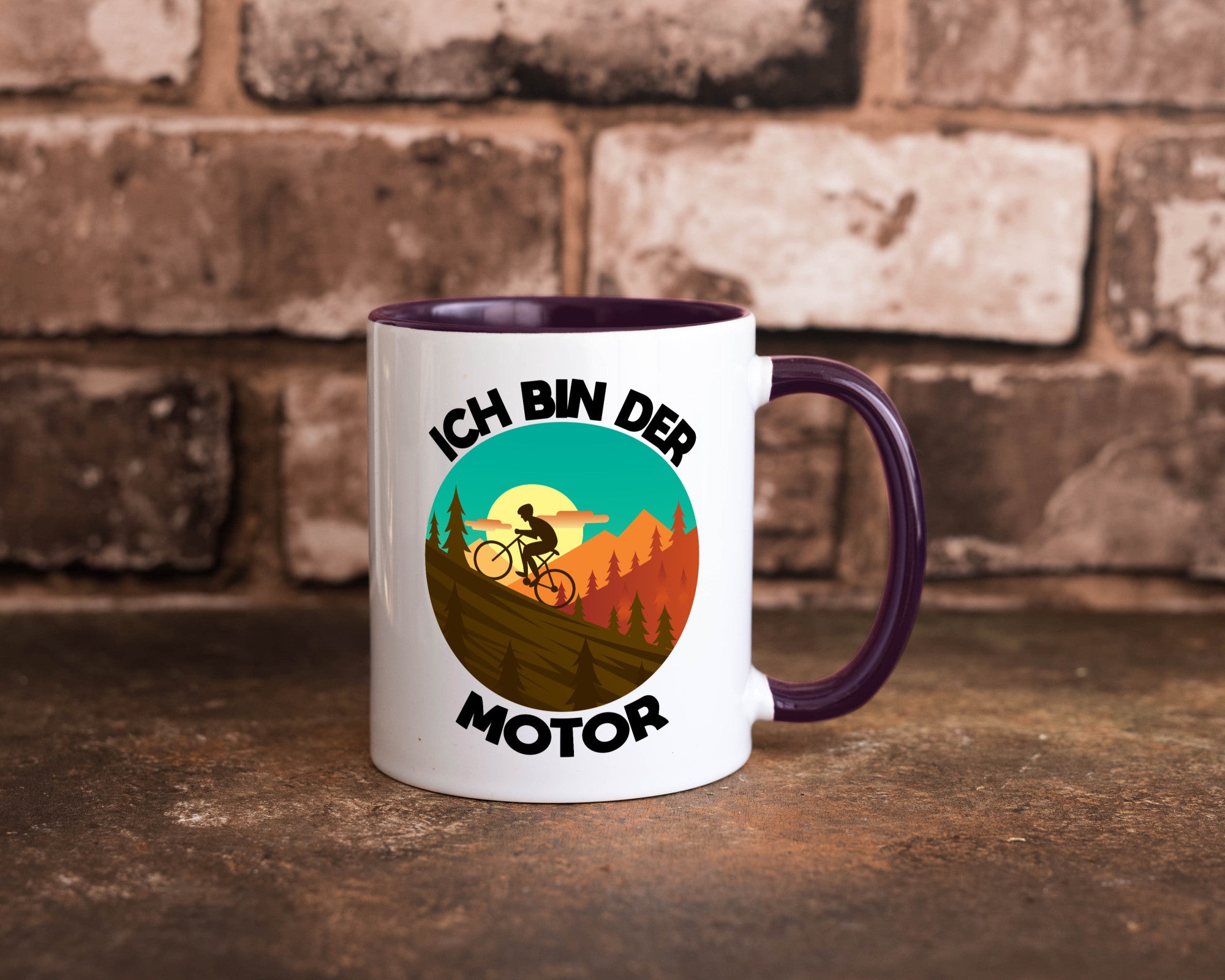 Ich bin der Motor | Mountainbiking Fahrrad Berge Geschenkidee Humor Tasse