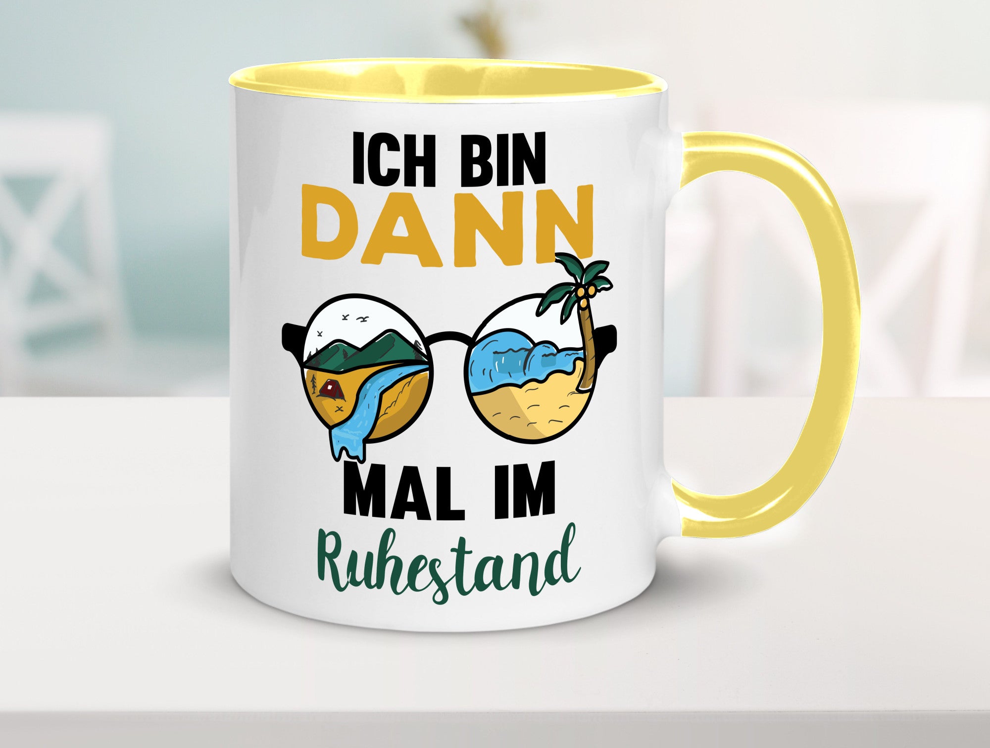 Bin dann mal im Ruhestand | Sonnenbrille Palme Meer lustig Jubiläum Geschenk