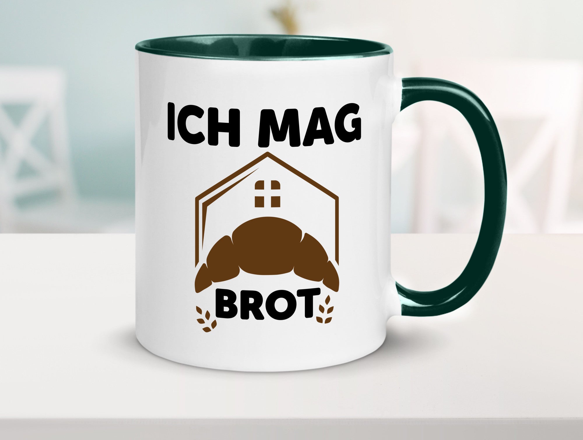Ich mag Brot | Bäcker backen lustiger Spruch Geschenk Humor Geschenkidee Tasse