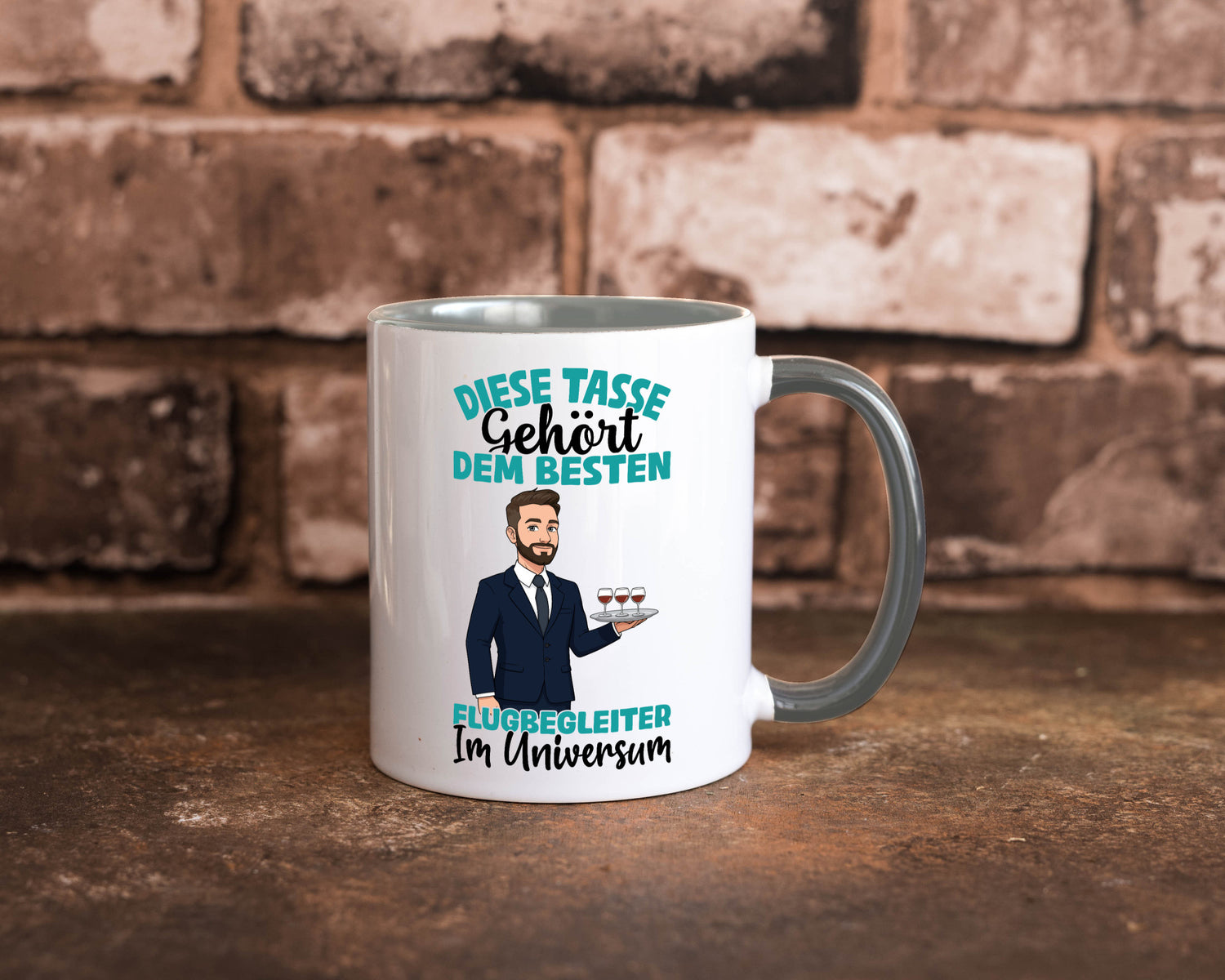 Im Universum: Flugbegleiter | Steward Flughafen Humor Geschenkidee Tasse