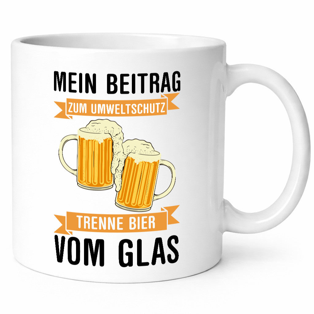 Mein Beitrag zum Unweltschutz | Bier Bierliebhaber Geschenkidee Humor Tasse