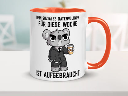 Soziales Datenvolumen | wütender Bär Einzelgänger Nerd Geschenkidee Humor Tasse