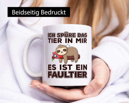 Faultier Spruch | Statement Tasse Morgenmuffel faul Humor Tierliebhaber