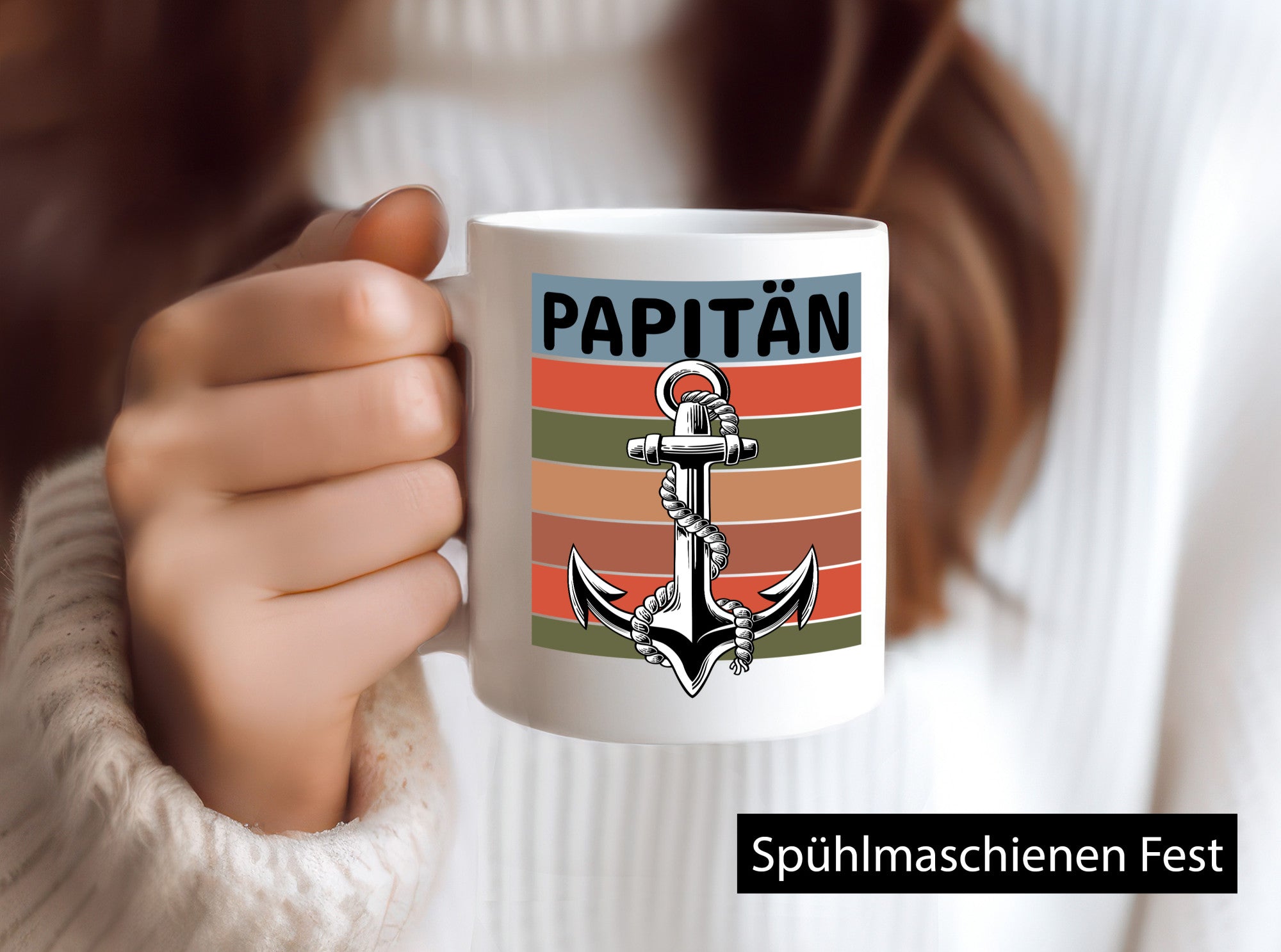 Papitän | Spruchtasse Vatertag Geburtstag Papa lustig Familie Geschenkidee