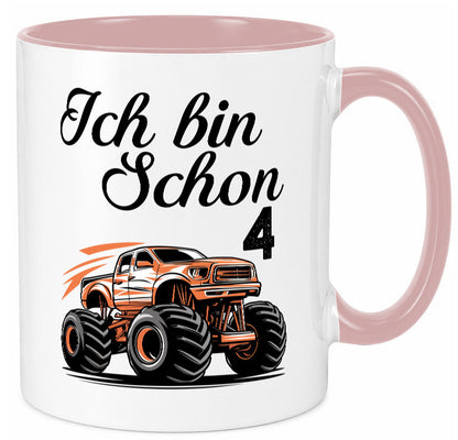 4. Geburtstag | Monster truck 4 Jahre Geschenkidee Humor Tasse