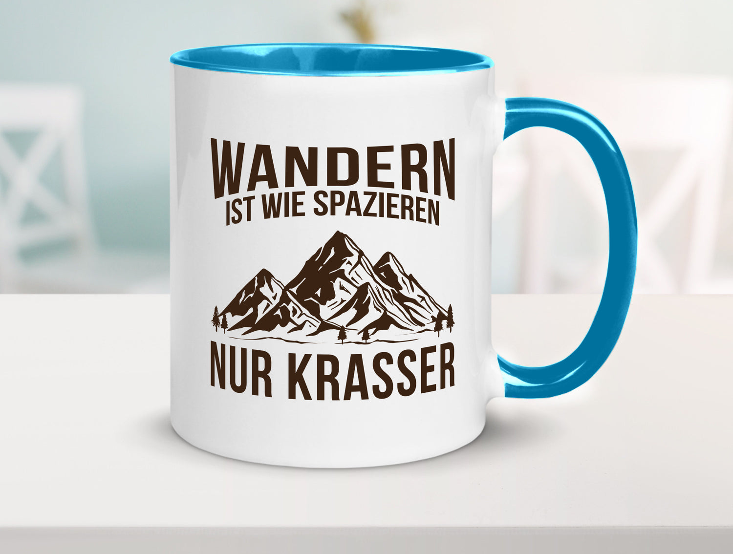 Wandern wie spazieren, nur krasser | Gebirge Bäume Geschenk Humor Geschenkidee