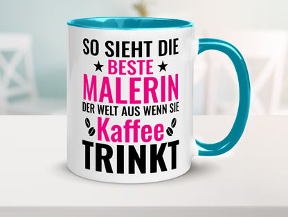 Kaffee trinkt: Malerin | Malerinnen lustiger Spruch Geschenk Humor Geschenkidee Tasse