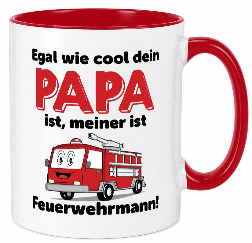 Cooler Papa | Feuerwehrmann Bester der Welt Humor Geschenkidee Tasse