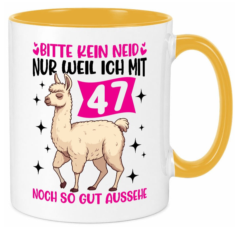 47. Geburtstag | 47 Jahre Lama gut aussehen lustig Geschenkidee Geschenk Tasse